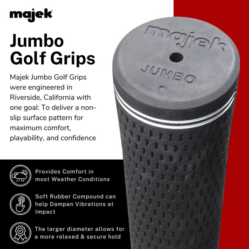 Majek Grips 13 Men's Majek Jumbo Size Tour Pro Velvet Golf Grips - Image 2